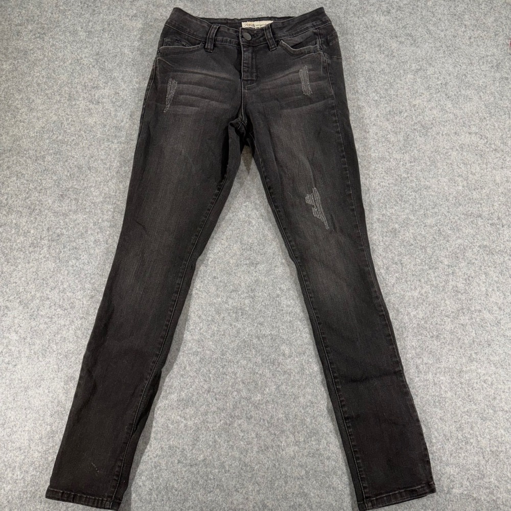 Royalty For Me Wannabettabutt Skinny Jeans Black Faded Distressed Size 6 Womens
